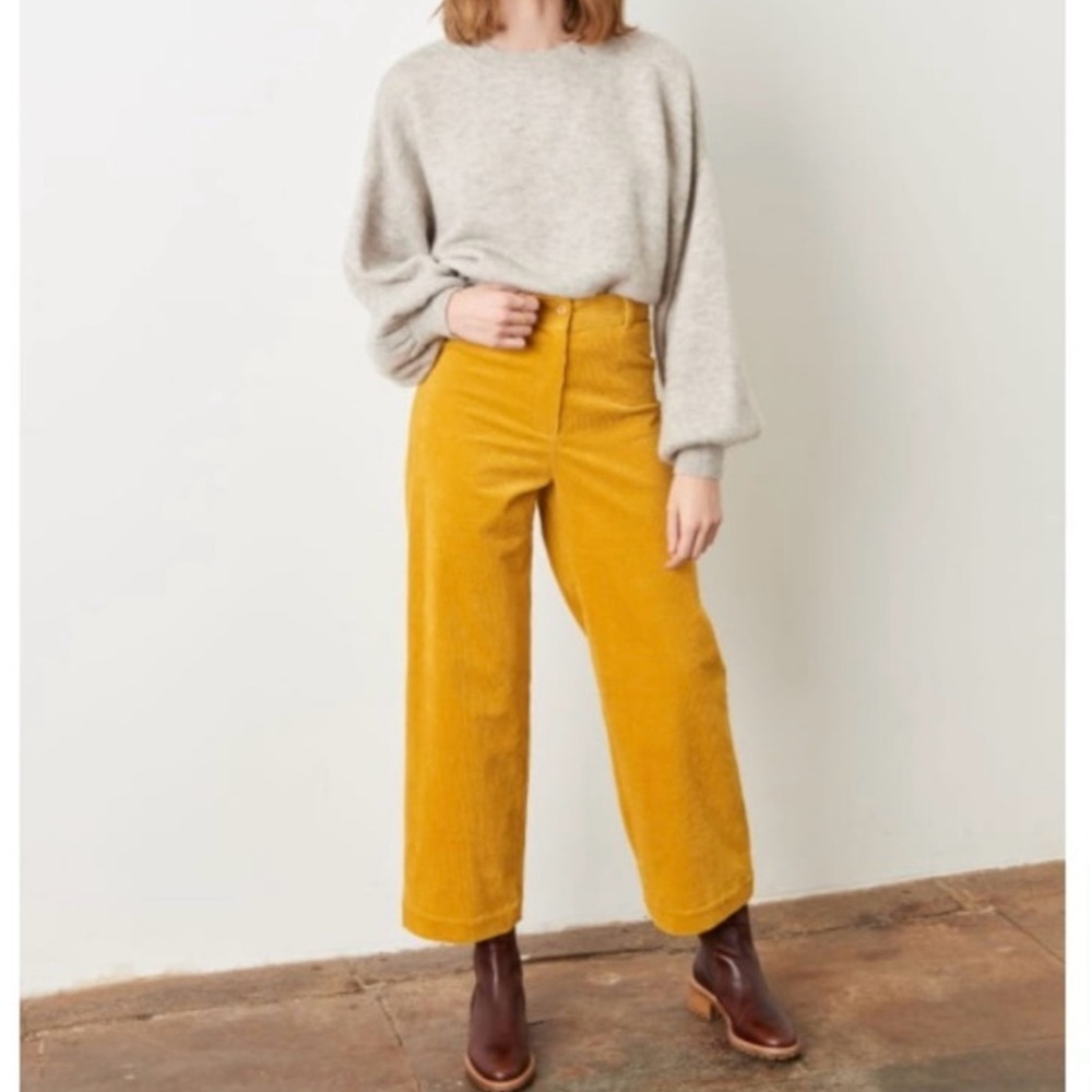 Sessun Cookie Co Wide Leg Yellow Corduroy Pants 36